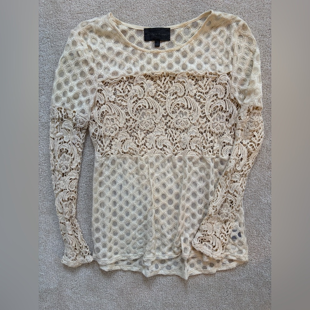 Sunday in Brooklyn Cream Lace Blouse